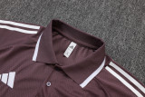 2025-26 Man Utd Grey purple Short shirts and Long trousers Suit #C2537