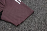 2025-26 Man Utd Grey purple Short shirts and Long trousers Suit #C2537