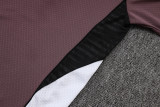 2025-26 Man Utd Grey purple Short shirts and Long trousers Suit #C2537