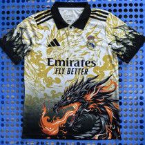 2025-26 RMA Yellow White Polo Short Sleeve (龙)有领