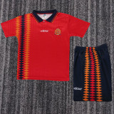 1994 Spain Home Kids Retro Soccer Jersey