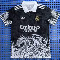 2025-26 RMA Black Polo Short Sleeve (三叶龙)有领