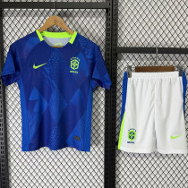 2025-26 Brazil Away Kids Soccer Jersey