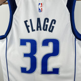 2022-23 Dallas Mavericks FLAGG #32 White Top Quality Hot Pressing NBA Jersey(V领)