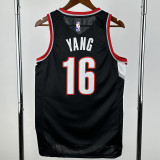 2022-23 Trail Blazers YANG #16 Black Top Quality Hot Pressing NBA Jersey