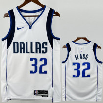 2022-23 Dallas Mavericks FLAGG #32 White Top Quality Hot Pressing NBA Jersey(V领)