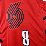 2022-23 TRAIL BLAZERS AVDIJA #8 Red Top Quality Hot Pressing NBA Jersey (Trapeze Edition)飞人版