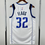 2022-23 Dallas Mavericks FLAGG #32 White Top Quality Hot Pressing NBA Jersey(V领)