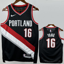 2022-23 Trail Blazers YANG #16 Black Top Quality Hot Pressing NBA Jersey