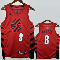 2022-23 TRAIL BLAZERS AVDIJA #8 Red Top Quality Hot Pressing NBA Jersey (Trapeze Edition)飞人版