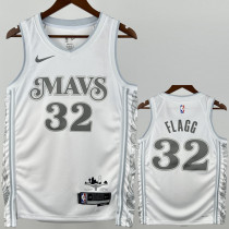 2024-25 Dallas Mavericks FLAGG #32 White City Edition Top Quality Hot Pressing NBA Jersey