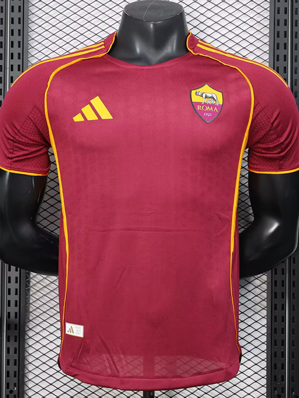 2025-26 Roma Home Player Version Soccer Jersey