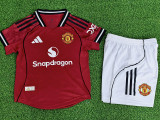 2025-26 Man Utd Home Kids Player Version Soccer Jersey (球员童装)