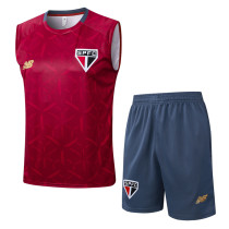 2025-26 Sao Paulo Red Tank top and shorts suit #D25115