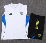 2025-26 Man Utd White Tank top and shorts suit #D25101