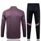 2025-26 Man Utd Grey purple Half Pull Tracksuit #B2550(半拉链)