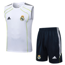 2025-26 RMA White Tank top and shorts suit #D2588