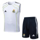 2025-26 RMA White Tank top and shorts suit #D2588