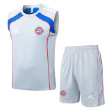 2025-26 Bayern Grey Tank top and shorts suit #D25114