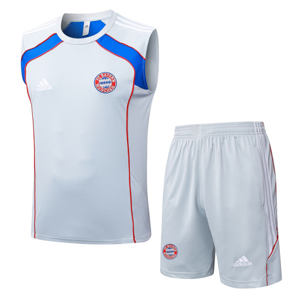 2025-26 Bayern Grey Tank top and shorts suit #D25114