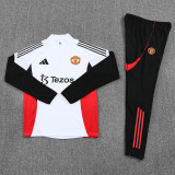 2025-26 Man Utd White Half Pull Tracksuit (半拉链)