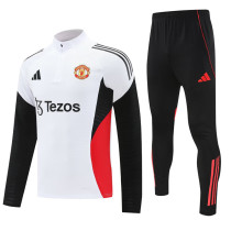 2025-26 Man Utd White Half Pull Tracksuit (半拉链)