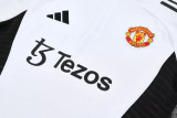 2025-26 Man Utd White Half Pull Tracksuit (半拉链)