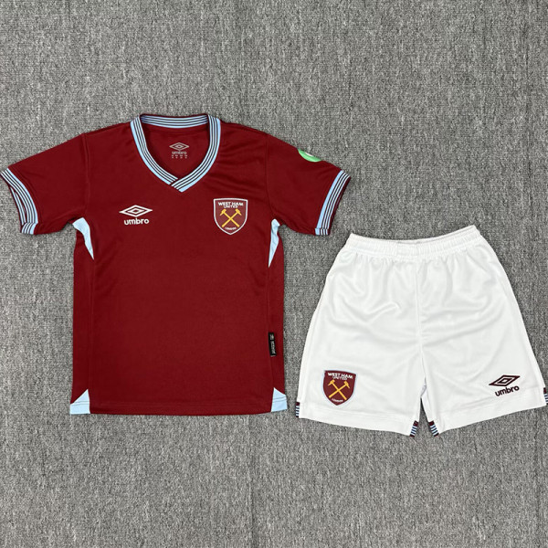 2025-26 West Ham Home Kids Soccer Jersey