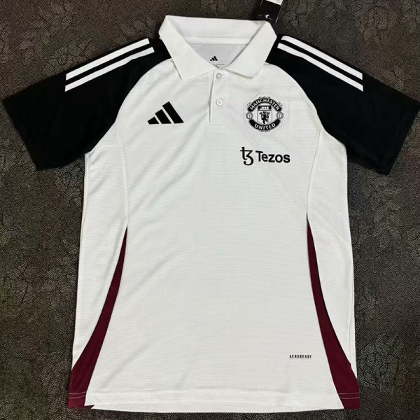 2025-26 Man Utd White Polo Short Sleeve