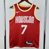 ROCKETS DURANT #7 Red Retro Top Quality Hot Pressing NBA Jersey
