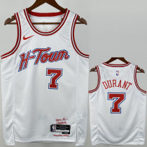 2023-24 ROCKETS DURANT #7 White City Edition Top Quality Hot Pressing NBA Jersey