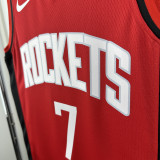 2022-23 ROCKETS DURANT #7 Red Top Quality Hot Pressing NBA Jersey