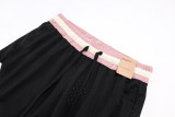 A2501 AJ Black Pink Casual Short Pants #黑粉色