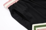 A2501 AJ Black Pink Casual Short Pants #黑粉色