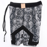 C2448 AJ Black Casual Short Pants #蛇纹迷彩