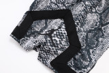C2448 AJ Black Casual Short Pants #蛇纹迷彩