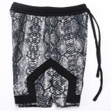 C2448 AJ Black Casual Short Pants #蛇纹迷彩
