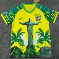 2025-26 Brazil Yellow Green Special Edition Training shirts (黄袖口)