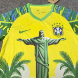 2025-26 Brazil Yellow Green Special Edition Training shirts (黄袖口)