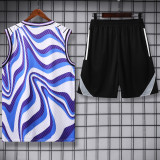 2025-26 RMA White blue Tank top and shorts suit