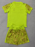 2025-26 Marseille Yellow Goalkeeper Kids Soccer Jersey