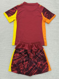 2025-26 Marseille Red Goalkeeper Kids Soccer Jersey
