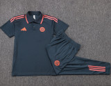 2025-26 Bayern Dark gray Short shirts and Long trousers Suit #C2544