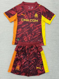 2025-26 Marseille Red Goalkeeper Kids Soccer Jersey