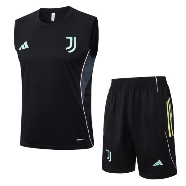 2025-26 JUV Black Tank top and shorts suit #D25135