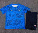 2025-26 France Fancy blue Training Short Suit #D25137