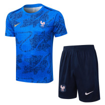 2025-26 France Fancy blue Training Short Suit #D25137