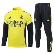 2025-26 RMA Yellow Half Pull Tracksuit #B2559(半拉链)