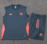 2025-26 Bayern Dark gray Tank top and shorts suit #D25142