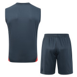 2025-26 Bayern Dark gray Tank top and shorts suit #D25142